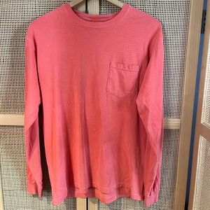 Comfort Colors Men’s Long Sleeve Pocket Tee - Coral/Salmon